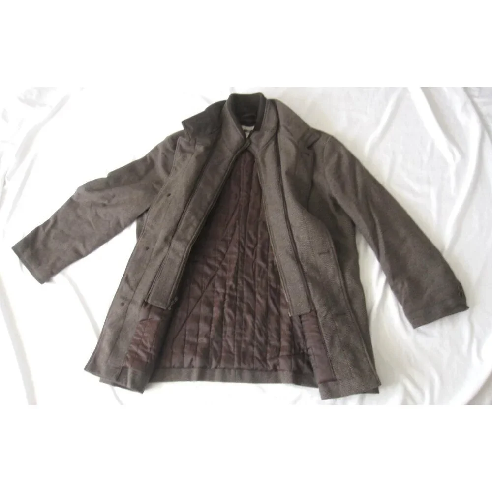 Joseph Abboud Over Coat Utility Liner Wool Minimalist Streetwear Sz XXL (MJ72)